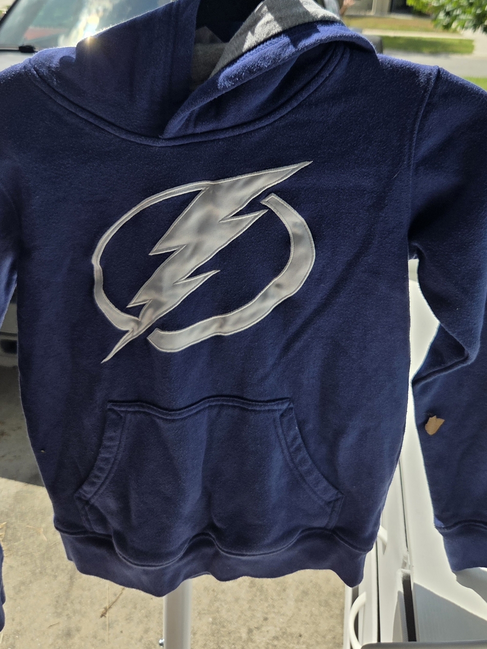 NHL Navy Blue Hoodie with Silver Lightning Logo